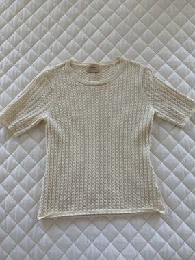 Tahari Elie Women's M Sweater – Cream Knit – Excellent Condition